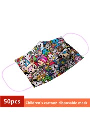 Disney Children's Mask Spider-Man Marvel Avengers Character Disposable Face Mask Cartoon Hero Pattern Lilo and Stitch Pixar Dust Cover