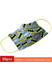 Disney Children's Mask Spider-Man Marvel Avengers Character Disposable Face Mask Cartoon Hero Pattern Lilo and Stitch Pixar Dust Cover