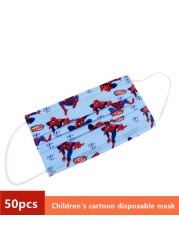 Disney Children's Mask Spider-Man Marvel Avengers Character Disposable Face Mask Cartoon Hero Pattern Lilo and Stitch Pixar Dust Cover