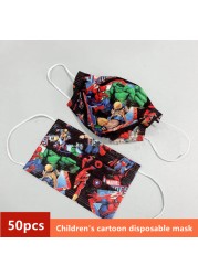 Disney Children's Mask Spider-Man Marvel Avengers Character Disposable Face Mask Cartoon Hero Pattern Lilo and Stitch Pixar Dust Cover