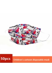 Disney Children's Mask Spider-Man Marvel Avengers Character Disposable Face Mask Cartoon Hero Pattern Lilo and Stitch Pixar Dust Cover