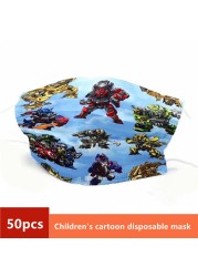 Disney Children's Mask Spider-Man Marvel Avengers Character Disposable Face Mask Cartoon Hero Pattern Lilo and Stitch Pixar Dust Cover