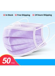 10-200pcs Disposable Face Mask 3 Ply Non-woven Mouth Mask Anti PM2.5 Dust Masks Elastic Earloop Respirator Mask Filter White Masken