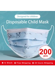 50/100pcs Cartoon Children Face Masks 3 Layer Disposable Mouth Flex Soft Breathable Cute Hygiene Kids Face Mask for Child