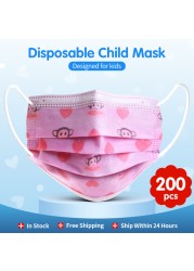 50/100pcs Cartoon Children Face Masks 3 Layer Disposable Mouth Flex Soft Breathable Cute Hygiene Kids Face Mask for Child