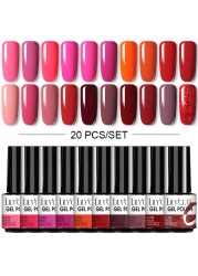 LILYCUTE 10pcs Gel Nail Polish Set With UV Lamp Nude Gel Semi Permanent Hybrid Varnish Base Top Coat Soak Off UV LED Nail Art