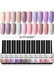 LILYCUTE 10pcs Gel Nail Polish Set With UV Lamp Nude Gel Semi Permanent Hybrid Varnish Base Top Coat Soak Off UV LED Nail Art