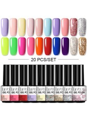 LILYCUTE 10pcs Gel Nail Polish Set With UV Lamp Nude Gel Semi Permanent Hybrid Varnish Base Top Coat Soak Off UV LED Nail Art