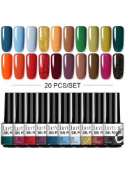 LILYCUTE 10pcs Gel Nail Polish Set With UV Lamp Nude Gel Semi Permanent Hybrid Varnish Base Top Coat Soak Off UV LED Nail Art