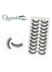 QUXINHAO wholesale 10 pairs lashes eyelashes cilios 3d mink lashes mink eyelashes wholesale false eyelashes maquiagem