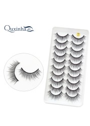 QUXINHAO wholesale 10 pairs lashes eyelashes cilios 3d mink lashes mink eyelashes wholesale false eyelashes maquiagem