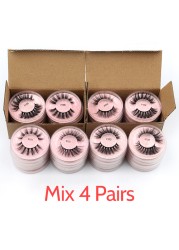 3D False Eyelashes Natural Soft Mink Hair, 4/50/100pcs Set, Wholesale