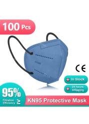 Kn95 Masks for Adults Kn95 Mascarilla FPP2 homology ada Colores FFP2 Mascarillas 5 Layers Kn95 Security Face Mask Mouth Mask ffp2fan