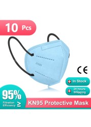 Kn95 Masks for Adults Kn95 Mascarilla FPP2 homology ada Colores FFP2 Mascarillas 5 Layers Kn95 Security Face Mask Mouth Mask ffp2fan