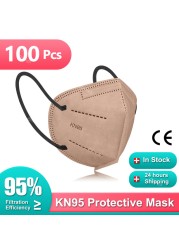 Kn95 Masks for Adults Kn95 Mascarilla FPP2 homology ada Colores FFP2 Mascarillas 5 Layers Kn95 Security Face Mask Mouth Mask ffp2fan