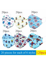 Disney Children Cartoon KN95 Face Mask 4 Layers Dust-proof Reusable Boys Girls Multicolor Collocation Printing FFP2 Mascarillas