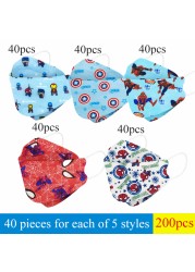 Disney Children Cartoon KN95 Face Mask 4 Layers Dust-proof Reusable Boys Girls Multicolor Collocation Printing FFP2 Mascarillas