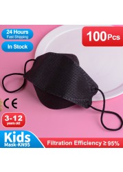 Fish Shape Desechables Mascarillas fpp2 Ninos 3-12 años 4D Negra Masuqe Enfant Kids Breath kn95cakes Baby ffp2 Mask Infantil