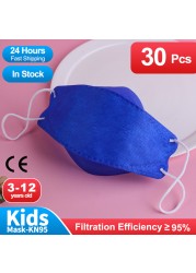 Fish Shape Desechables Mascarillas fpp2 Ninos 3-12 años 4D Negra Masuqe Enfant Kids Breath kn95cakes Baby ffp2 Mask Infantil