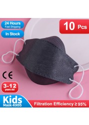 Fish Shape Desechables Mascarillas fpp2 Ninos 3-12 años 4D Negra Masuqe Enfant Kids Breath kn95cakes Baby ffp2 Mask Infantil