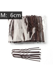 50pcs/bag 5/6/7cm U Shape Alloy Hairpins Bar Hair Clips Simple Metal Bobby Pins Barrettes Wedding Hairstyle Tools Hairpins