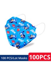 50-200pcs FPP2 Children's Mask KN95 Cartoon Face Mask Reusable Dustproof Breathable Protective For Boys Girl 4-12 Years Mascarilla