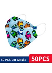 50-200pcs FPP2 Children's Mask KN95 Cartoon Face Mask Reusable Dustproof Breathable Protective For Boys Girl 4-12 Years Mascarilla