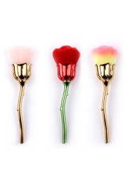 Flower Nail Brush for Manicure Rose Nail Art Brush Nail Extensions Popular Tools Round Small Gel Polish Dust Cleaning Brushes