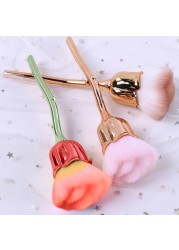 Flower Nail Brush for Manicure Rose Nail Art Brush Nail Extensions Popular Tools Round Small Gel Polish Dust Cleaning Brushes