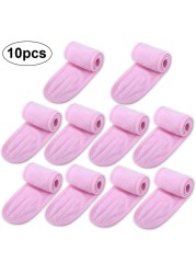 1/2/5/10/20pcs Eyelashes Extension Spa Face Headband Make Up Wrap Head Terry Cloth Hairband Stretch Towel With Magic Tape