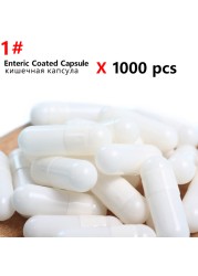 Enteric Coated Capsule 1# Enteric Empty Hard Gelatin Capsule Gel Medicine Pill Hollow Hard Gelatin Joined Capsules