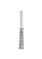 1pc Foldable Comb Stainless Steel Training Training Butterfly Knife Comb Beard Mustache Brushes Hair Styling Styling Tool