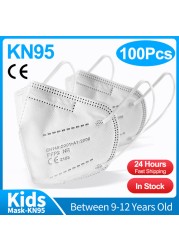 10-100pcs KN95 Mask Kids 5 Layer FFP2 Mascarillas FPP2 Approved Health Children Protective Face Mask Reusable mascarillas El Niño