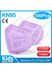 10-100pcs KN95 Mask Kids 5 Layer FFP2 Mascarillas FPP2 Approved Health Children Protective Face Mask Reusable mascarillas El Niño