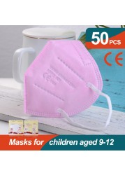 10-100pcs KN95 Mask Kids 5 Layer FFP2 Mascarillas FPP2 Approved Health Children Protective Face Mask Reusable mascarillas El Niño