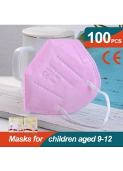 10-100pcs KN95 Mask Kids 5 Layer FFP2 Mascarillas FPP2 Approved Health Children Protective Face Mask Reusable mascarillas El Niño