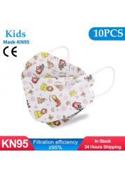 10-50pcs fpp2fan Kid Fish Cartoon kn95fan 4 Protective Layer fpp2 Approved Mask Breathing Mouth Mask KN95 Mascarilla Infantil