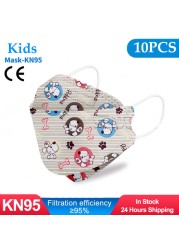 10-50pcs fpp2fan Kid Fish Cartoon kn95fan 4 Protective Layer fpp2 Approved Mask Breathing Mouth Mask KN95 Mascarilla Infantil