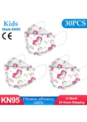 10-50pcs fpp2fan Kid Fish Cartoon kn95fan 4 Protective Layer fpp2 Approved Mask Breathing Mouth Mask KN95 Mascarilla Infantil