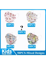 10-50pcs fpp2fan Kid Fish Cartoon kn95fan 4 Protective Layer fpp2 Approved Mask Breathing Mouth Mask KN95 Mascarilla Infantil