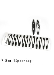 Black Sample 12pcs/set Metal Hair Barrettes Hairpins BB Headbands Hair Clip for Girls Womens Hairgrips Hair Styling Accessories