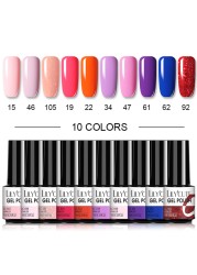 LILYCUTE 10/20/8/2pcs Gel Nail Polish Set Semi Permanent Glitter Hybrid Varnish Base Top Coat Soak Off UV LED Nails Gel