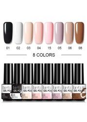 LILYCUTE 10/20/8/2pcs Gel Nail Polish Set Semi Permanent Glitter Hybrid Varnish Base Top Coat Soak Off UV LED Nails Gel