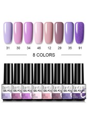 LILYCUTE 10/20/8/2pcs Gel Nail Polish Set Semi Permanent Glitter Hybrid Varnish Base Top Coat Soak Off UV LED Nails Gel