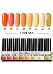 LILYCUTE 10/20/8/2pcs Gel Nail Polish Set Semi Permanent Glitter Hybrid Varnish Base Top Coat Soak Off UV LED Nails Gel