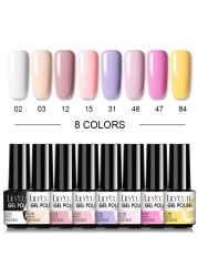 LILYCUTE 10/20/8/2pcs Gel Nail Polish Set Semi Permanent Glitter Hybrid Varnish Base Top Coat Soak Off UV LED Nails Gel