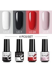 LILYCUTE 10/20/8/2pcs Gel Nail Polish Set Semi Permanent Glitter Hybrid Varnish Base Top Coat Soak Off UV LED Nails Gel