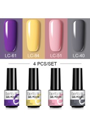 LILYCUTE 10/20/8/2pcs Gel Nail Polish Set Semi Permanent Glitter Hybrid Varnish Base Top Coat Soak Off UV LED Nails Gel