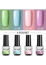 LILYCUTE 10/20/8/2pcs Gel Nail Polish Set Semi Permanent Glitter Hybrid Varnish Base Top Coat Soak Off UV LED Nails Gel