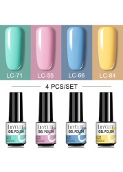 LILYCUTE 10/20/8/2pcs Gel Nail Polish Set Semi Permanent Glitter Hybrid Varnish Base Top Coat Soak Off UV LED Nails Gel